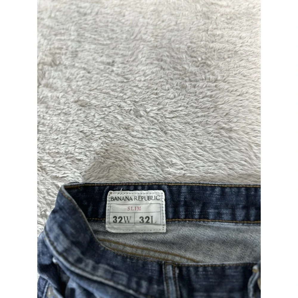 Banana Republic Slim Mens Blue‎ Denim Jeans Size 32x32 Act 32x31 Pants Stretch